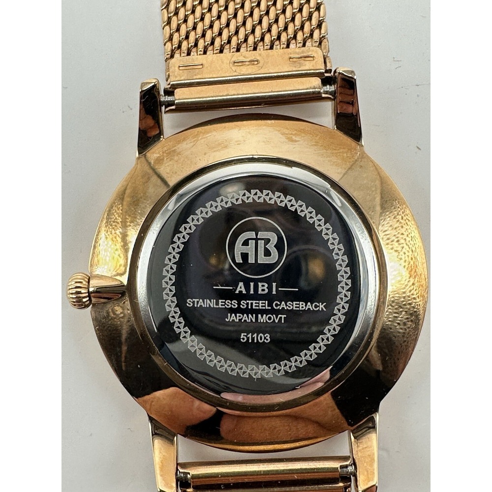 Aibi Ladies Watch New Battery 51103 40MM 9" Rose Gold Mesh Band B54 - Picture 10 of 12